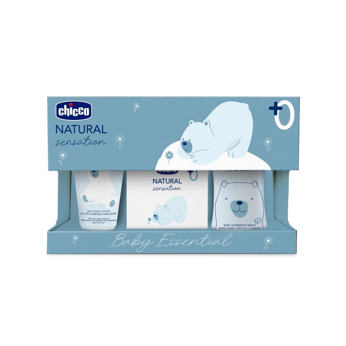 Chicco Natural Sensation Set Detergente Corpo&Capelli 200ml + Crema Corpo 150ml + Acqua Profumata 100ml-1