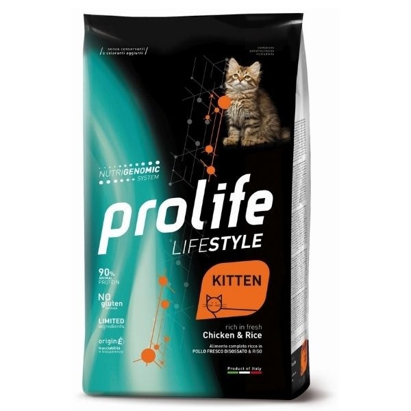 Prolife Lifestyle Pollo Fresco Disossato E Riso Cibo Secco Per Gattini Sacco 400g-1