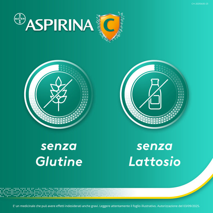 Aspirina C Antinfiammatorio e Antidolorifico per Influenza e Febbre con Vitamina C 10 Buste Arancia