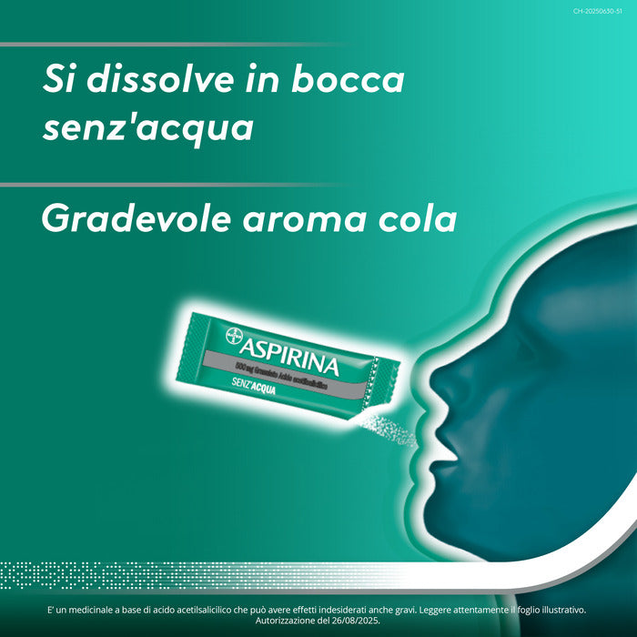 Aspirina in Granuli Senz'Acqua Antidolorifico e Antinfiammatorio contro Mal di Testa e Dolore 10 Bst