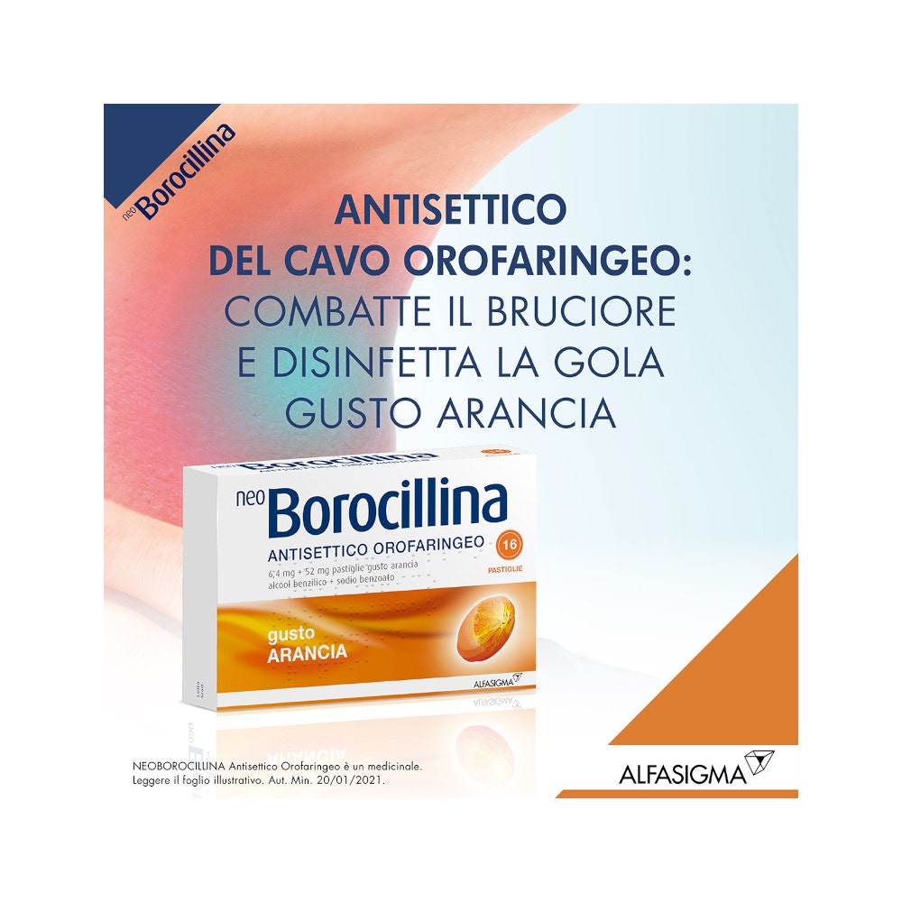 Neoborocillina Antisettico Orofaringeo 16 Pastiglie Arancia-10