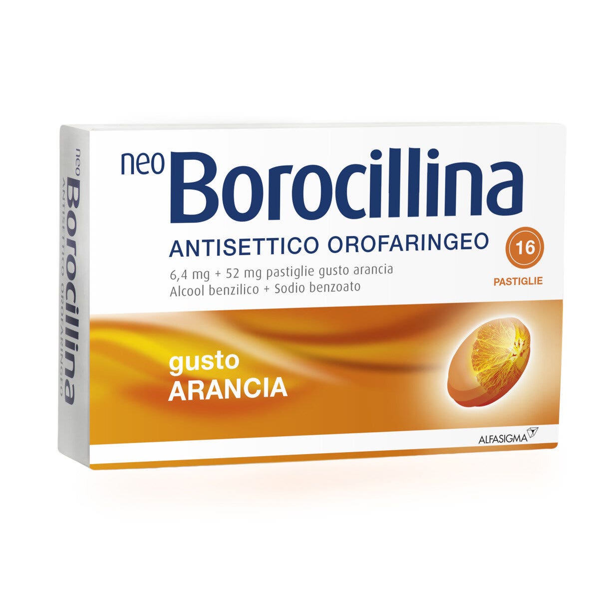 Neoborocillina Antisettico Orofaringeo 16 Pastiglie Arancia-11
