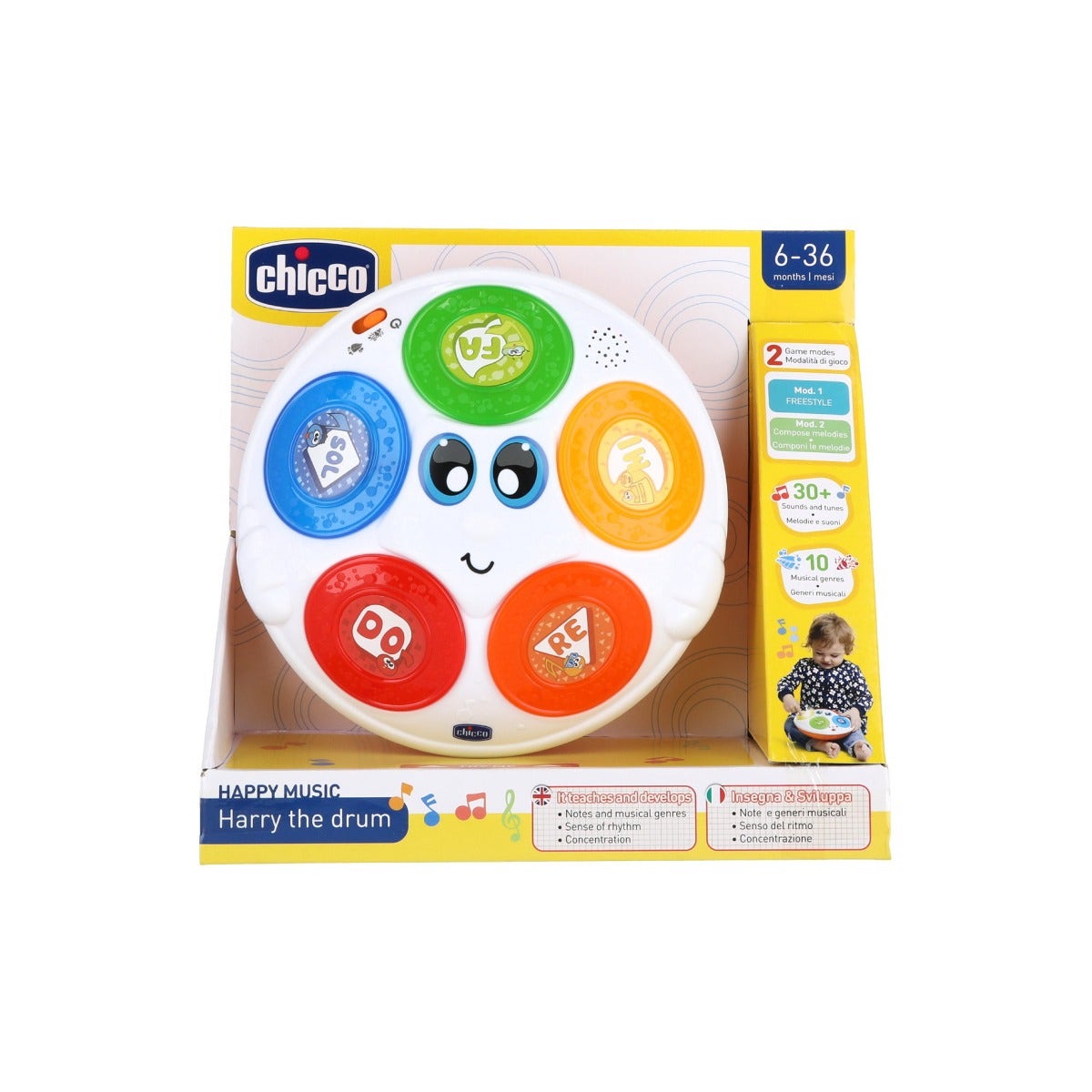 Chicco Gioco Donatello Il Tamburello Happy Music 6-36 Mesi-5