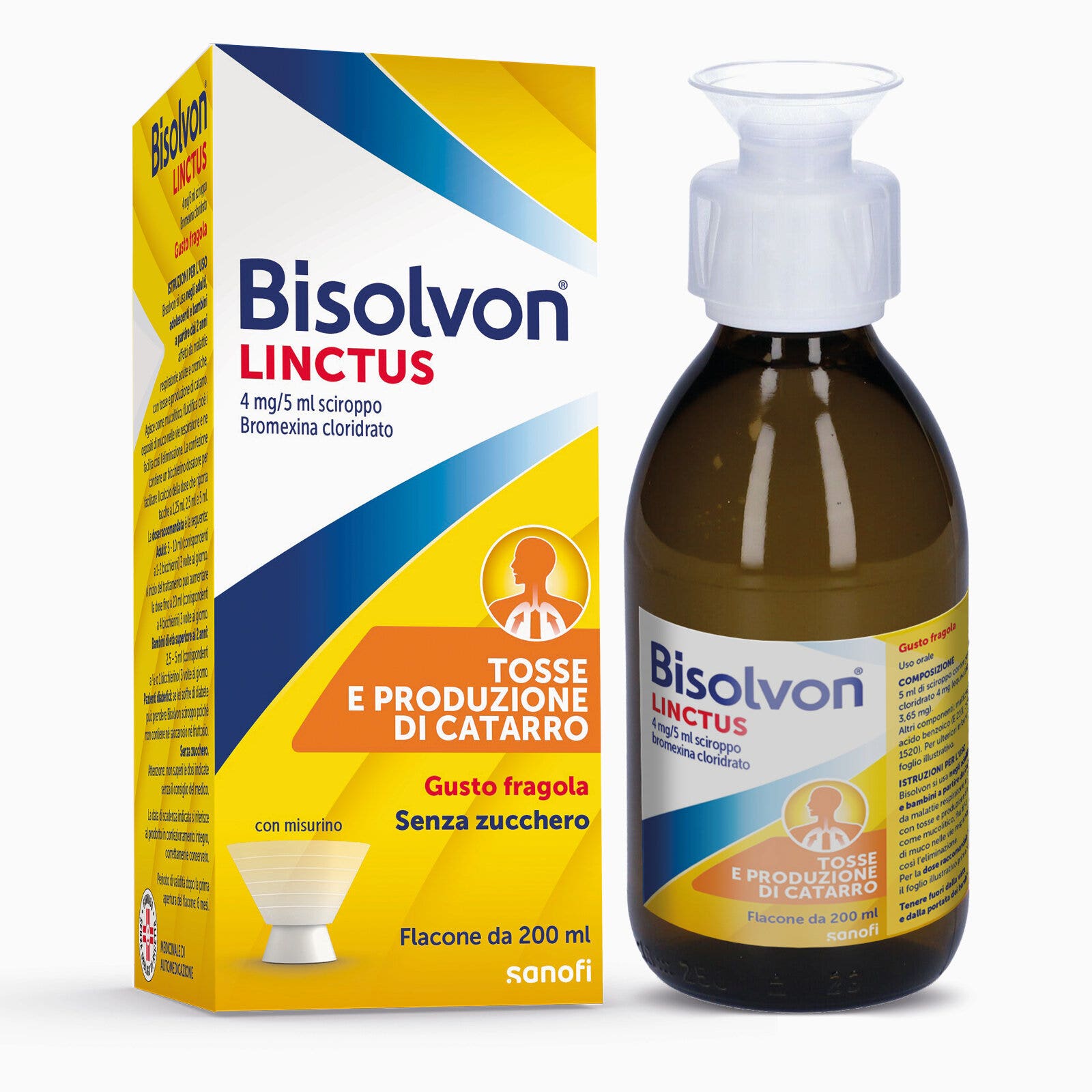 Bisolvon Linctus Sciroppo Mucolitico Per Tosse Grassa 2anni+ Fragola 200ml-19