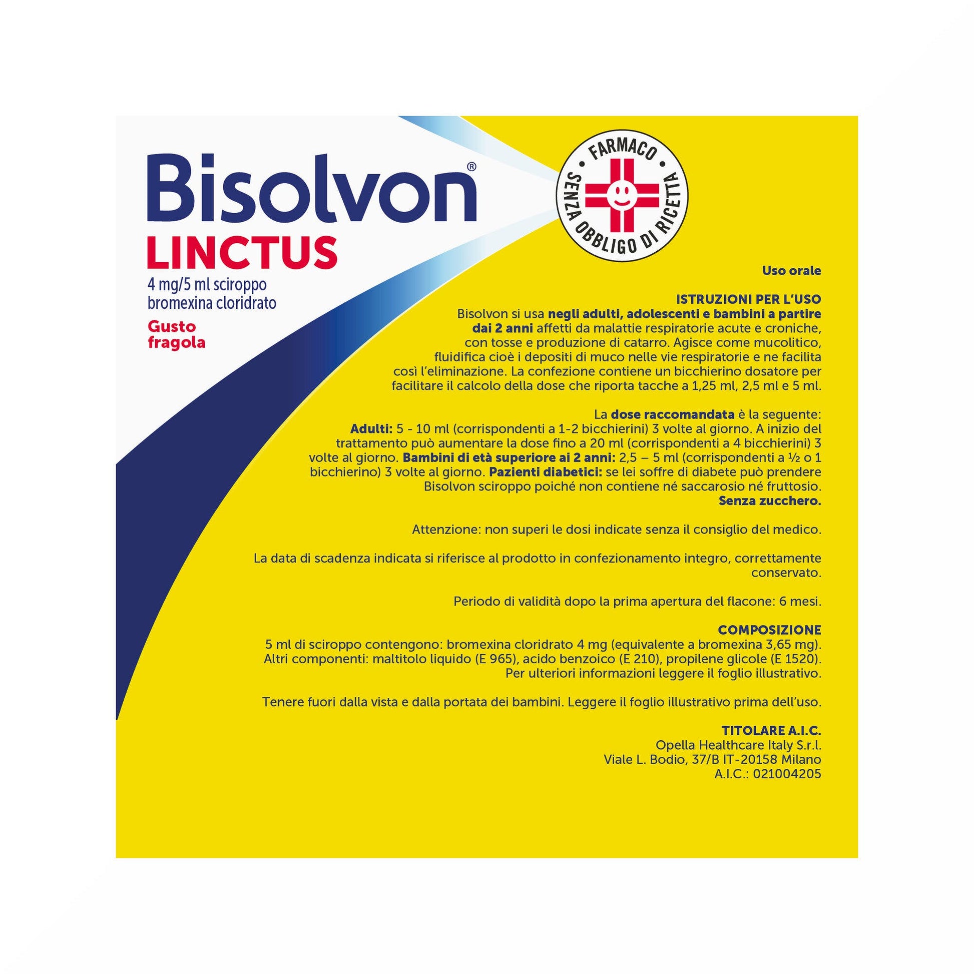 Bisolvon Linctus Sciroppo Mucolitico Per Tosse Grassa 2anni+ Fragola 200ml-20