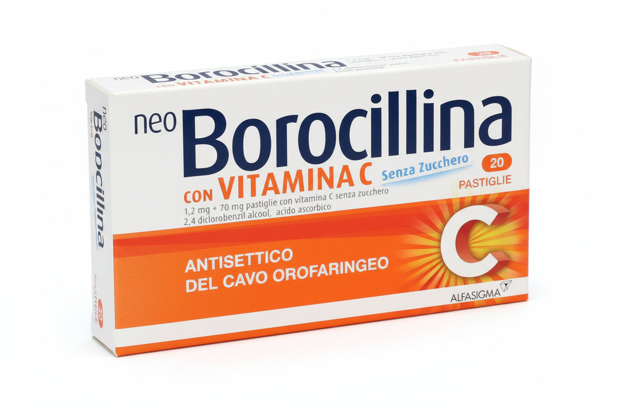 Neoborocillina Vitamina C 1,2 mg + 70 mg 20 Pastiglie Senza Zucchero