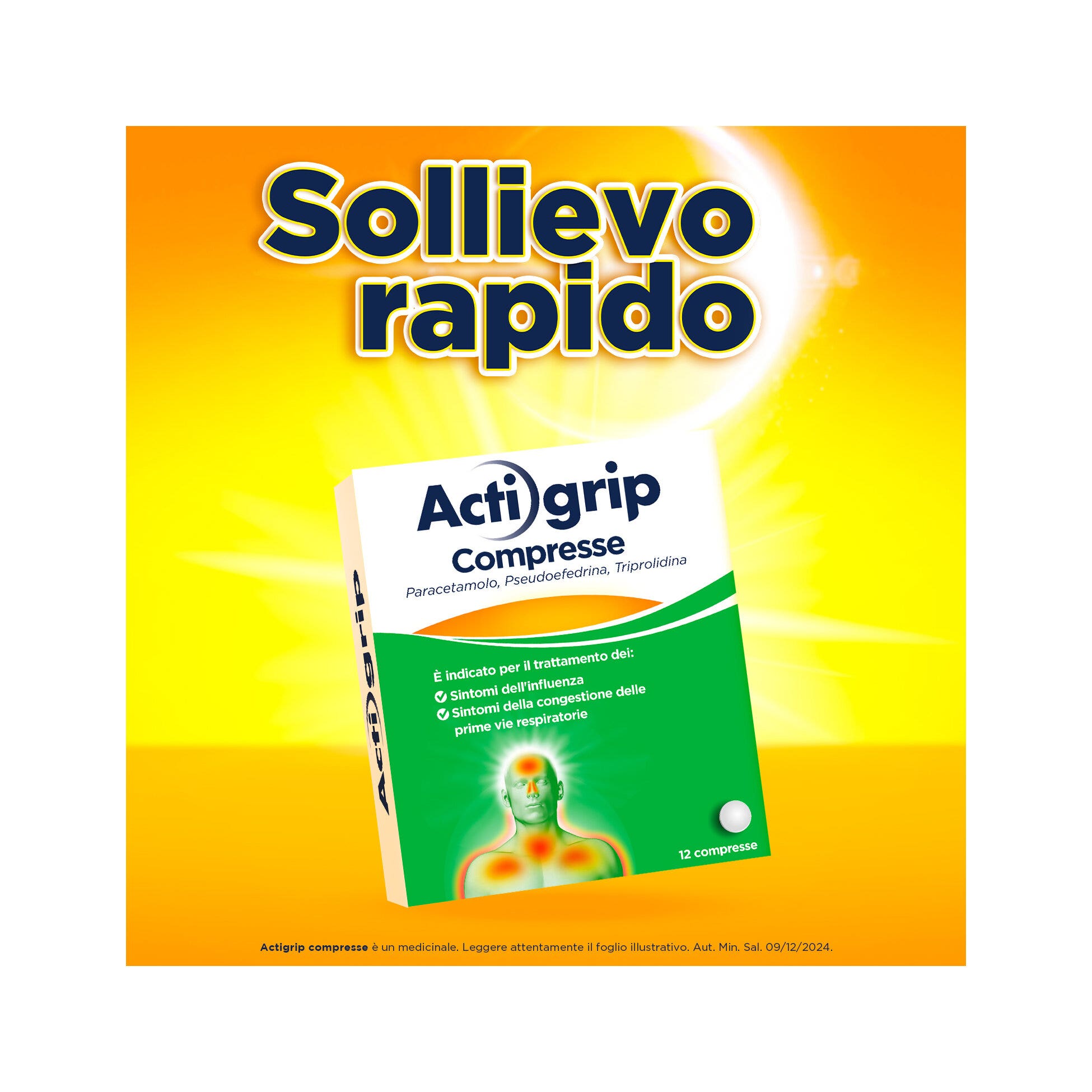 Actigrip 12 Compresse per Raffreddore Cefalea Mal di testa Febbre e Influenza-2