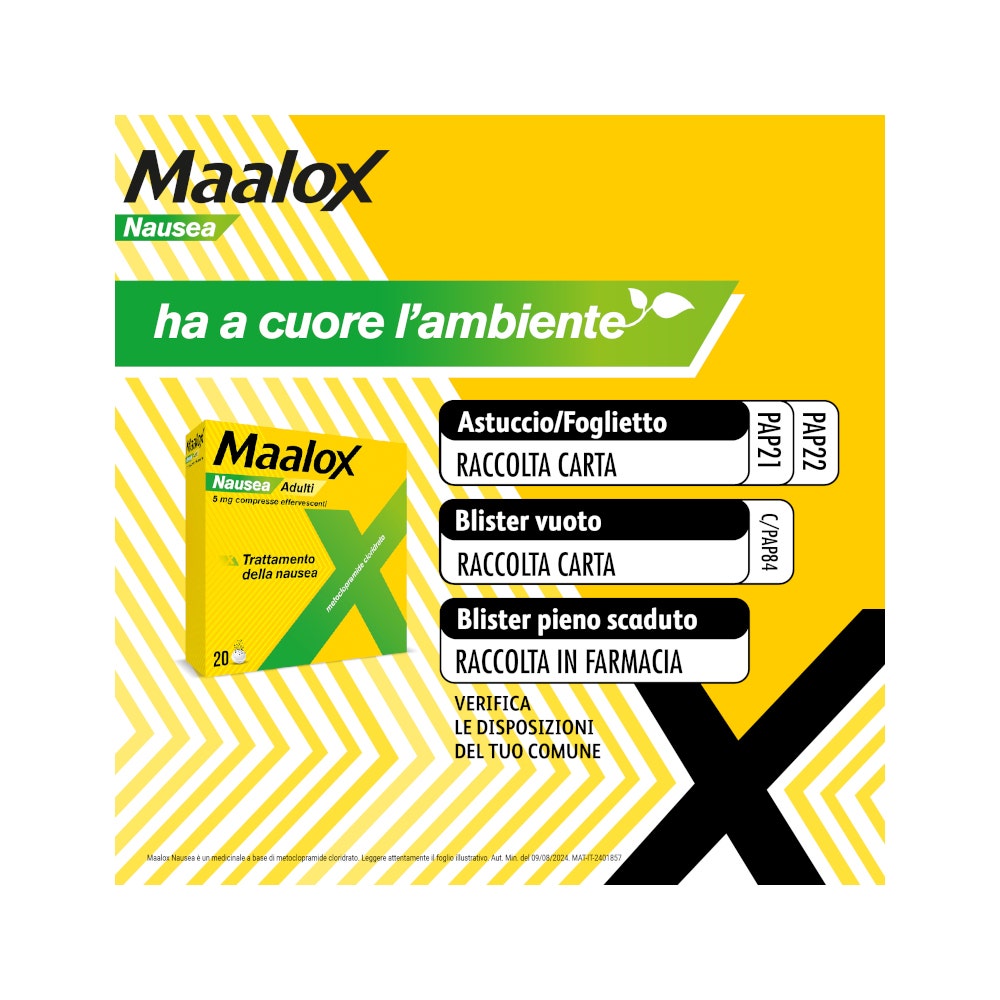 Maalox Nausea Trattamento della Nausea 20 cpr Effervescenti-28