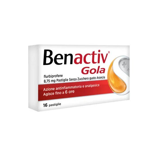 Benactiv Gola Arancia Senza Zucchero 16 Pastiglie Mal Di Gola-17