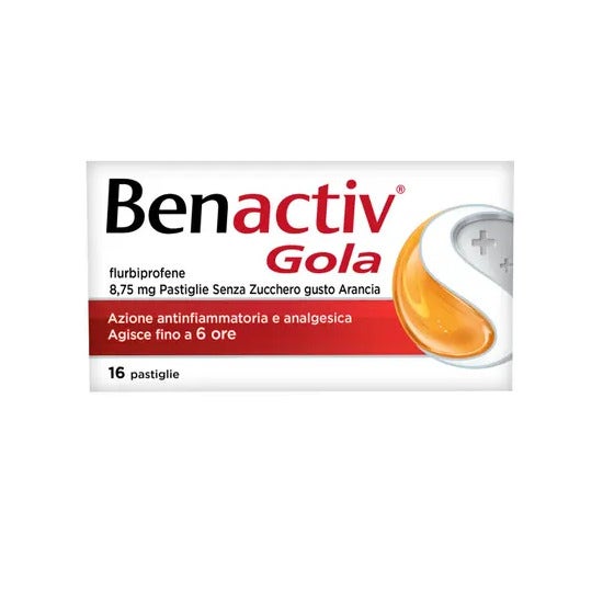 Benactiv Gola Arancia Senza Zucchero 16 Pastiglie Mal Di Gola-16