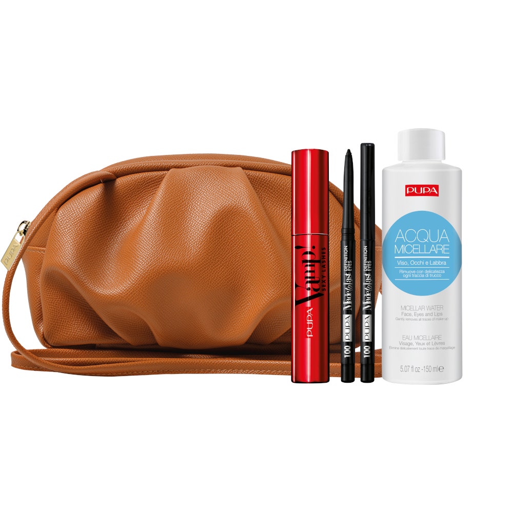 Pupa Kit Mascara Vamp! Sexy Lashes 12ml + Definition Eyes 1 Matita + Acqua Micellare 200ml + Pochette-1