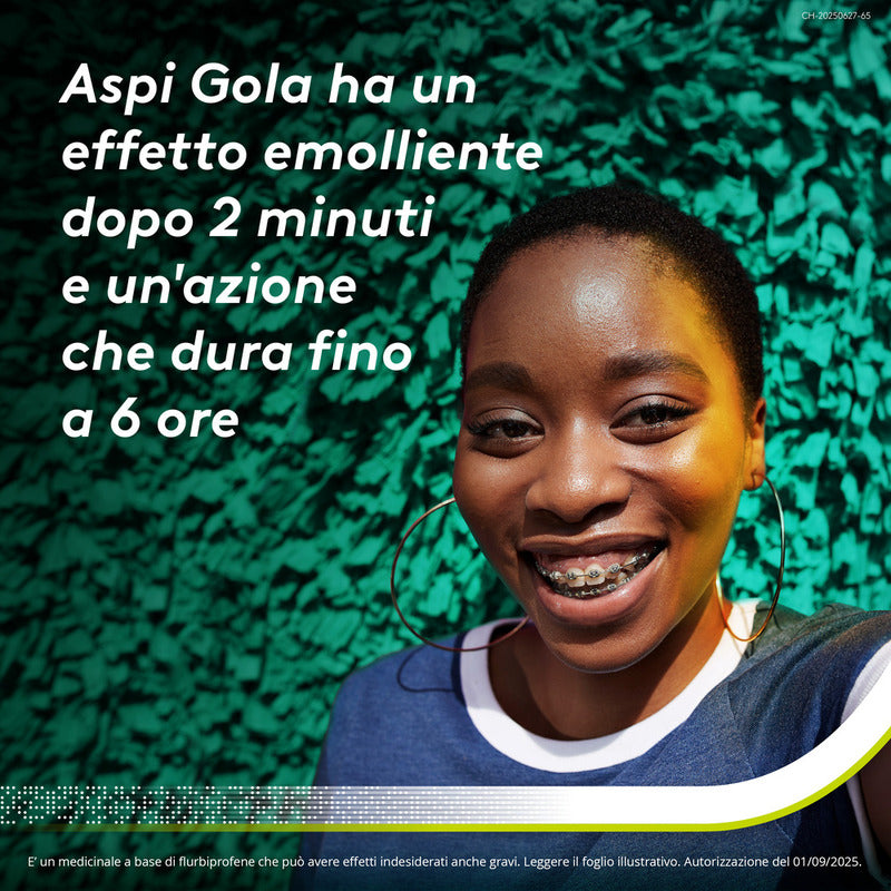 Aspi Gola Caramelle Antinfiammatorio per Gola Infiammata e Mal di gola 16 pastiglie Limone Miele