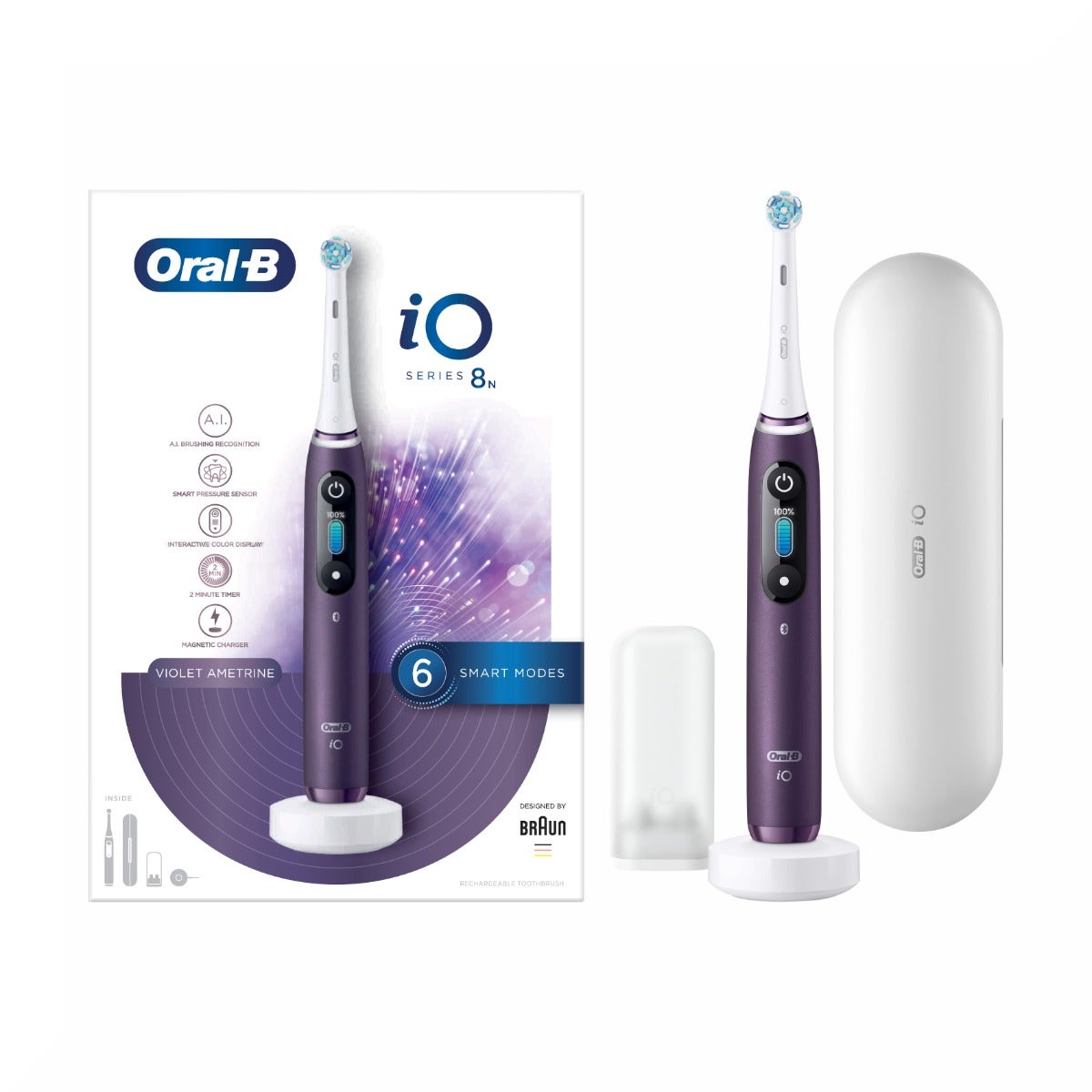 Oral B iO 8n Spazzolino Elettrico Viola-7