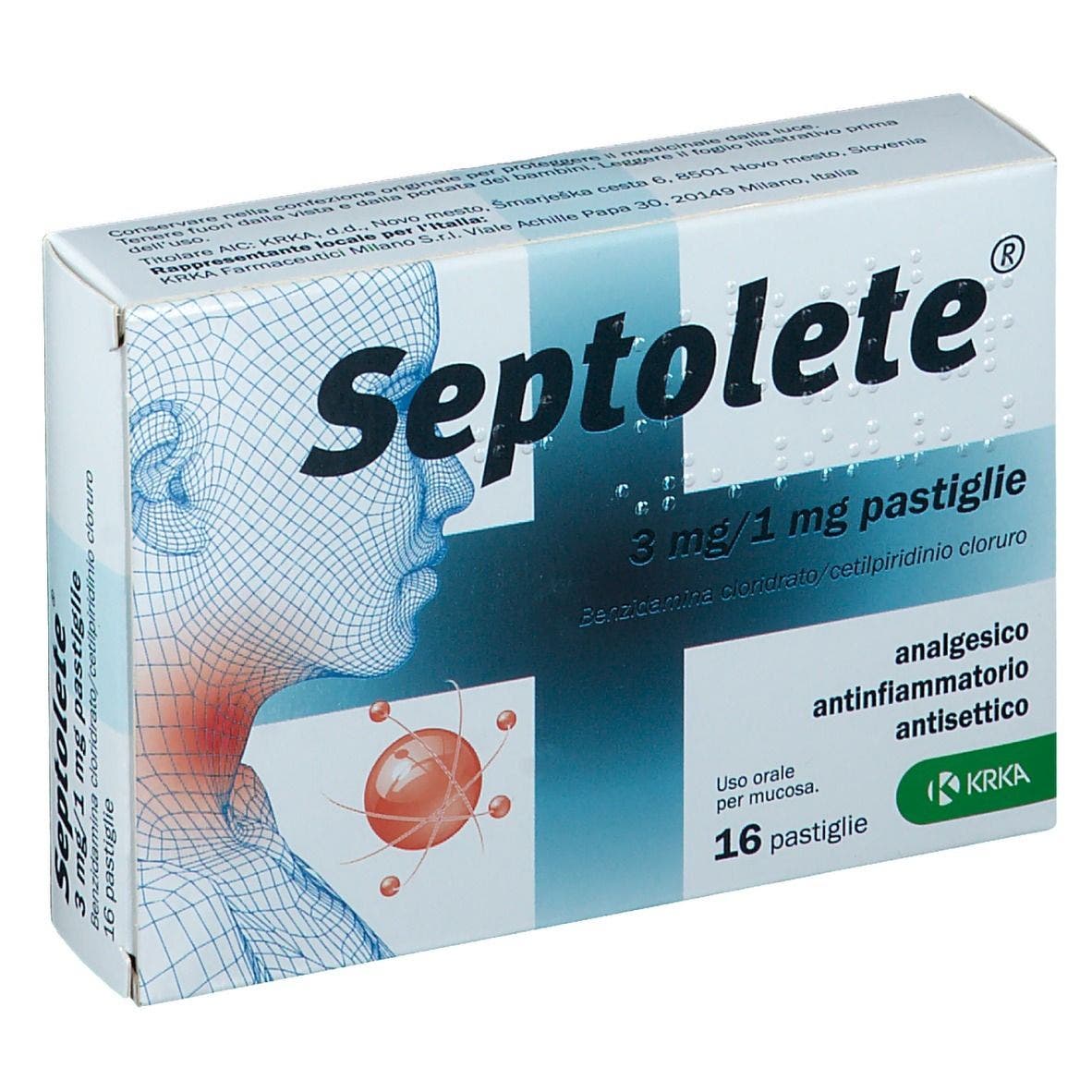 Septolete Aroma Eucalipto 3 Mg/1 mg Pastiglie 16 Pastiglie in Blister Pvc/pe/pvdc/al-0