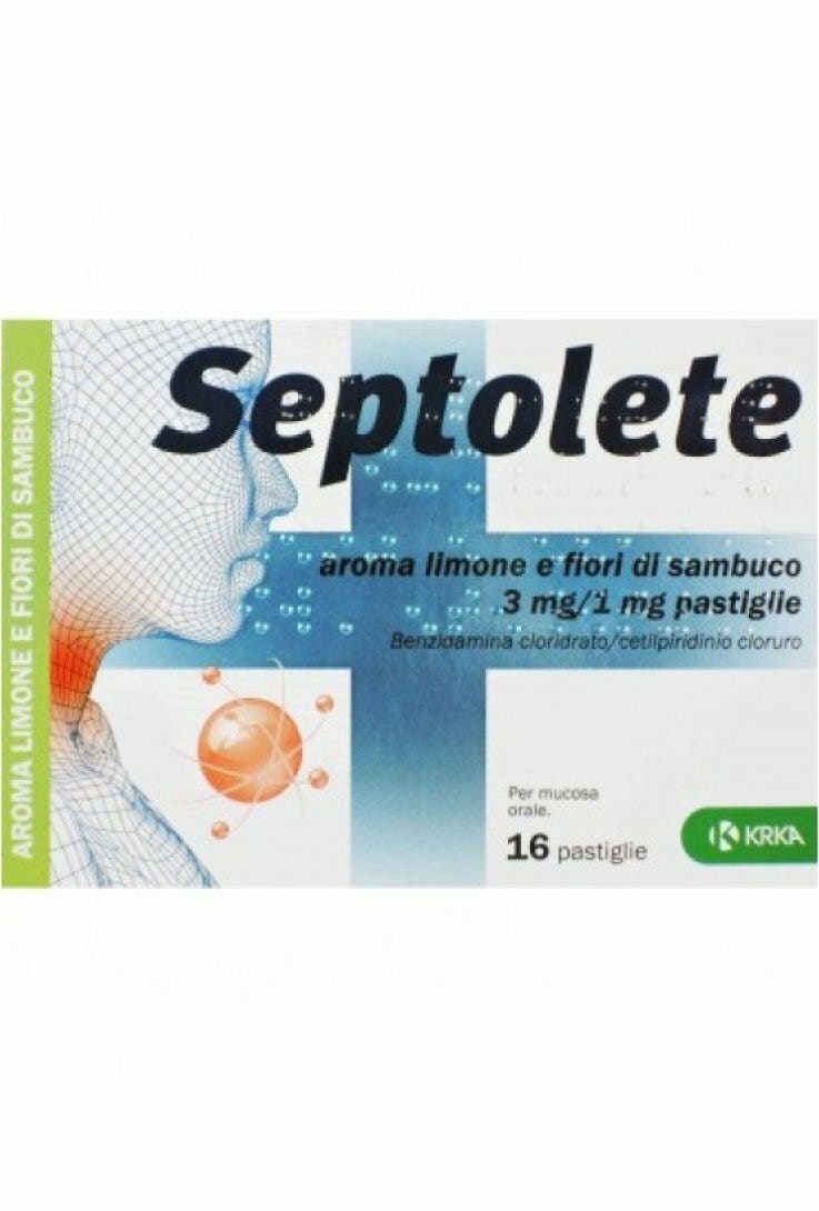 Septolete Aroma Limone E Fiori Di Sambuco 3 Mg/1 Mg 16 Pastiglie-1