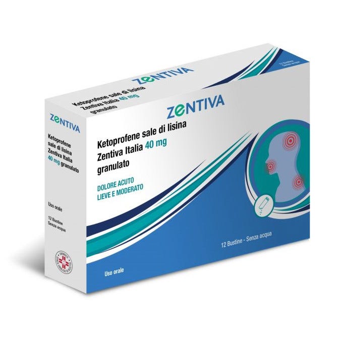 Ketoprofene Sale Di Lisina Zentiva Orale Granulato 12 Bustine 40mg-1