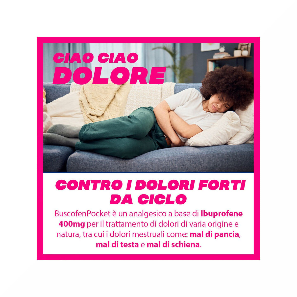 BuscofenPocket 400mg Con Ibuprofene Analgesico Contro Dolori Da Ciclo 10 Bustine-11