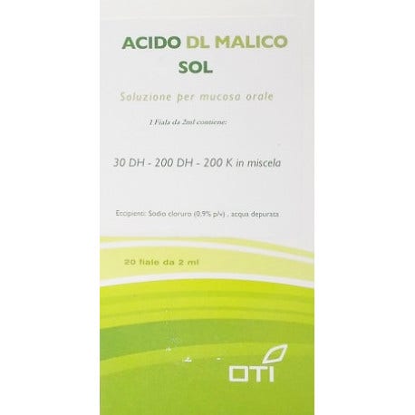 Oti Acido DL Malico Soluzione Orale 20 Fiale Da 2ml-3