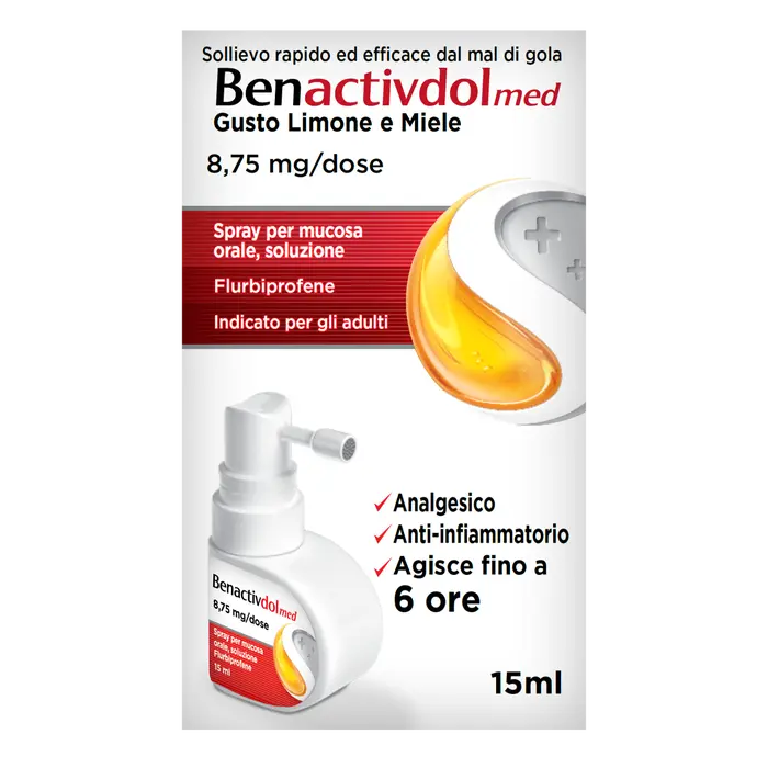 Benactivdolmed Gola Spray Indicato per Mal di Gola 15ml