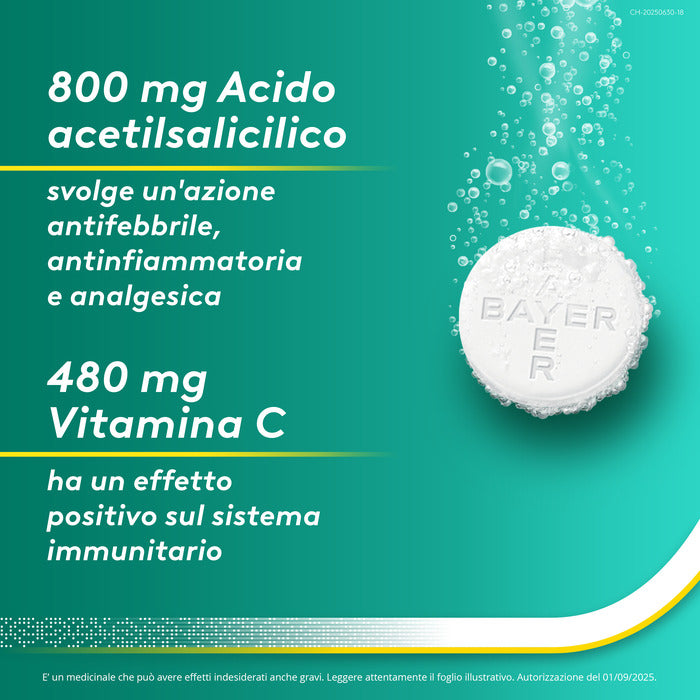 AspirinaACT C antinfiammatorio e antidolorifico per Febbre e  Influenza con Vitamina C 10 Cpr Eff