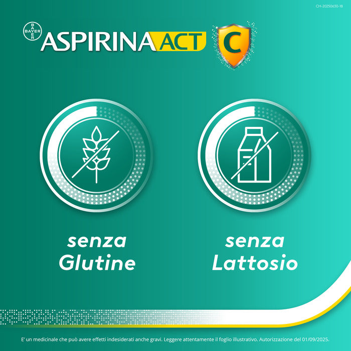 AspirinaACT C antinfiammatorio e antidolorifico per Febbre e  Influenza con Vitamina C 10 Cpr Eff