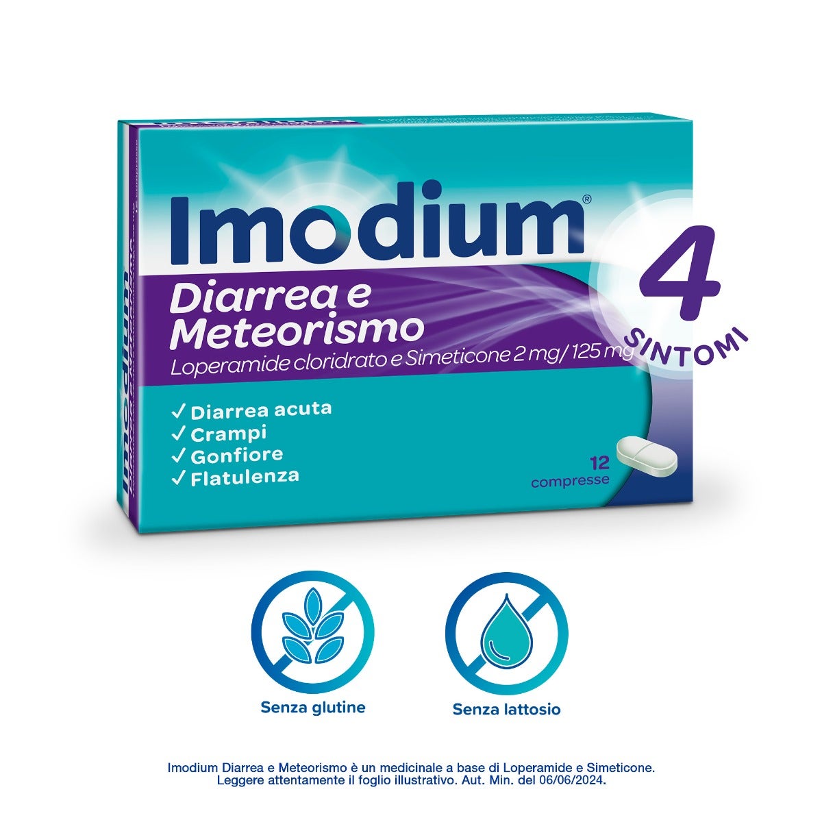 Imodium Diarrea e Meteorismo 12 Compresse-19