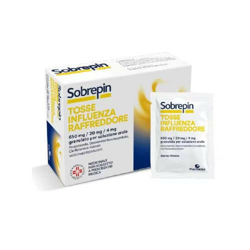 Sobrepin Tosse Influenza Raffreddore 10 Buste 650mg + 20mg + 4mg-2