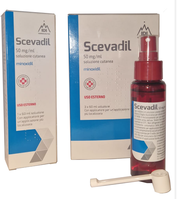 Scevadil 50 Mg/ml Soluzione Cutanea 3 Contenitori Multidose con Pompa Dosatrice in Pet da 60 ml-0