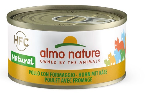 Almo Nature HFC Natural Pollo e Formaggio Cibo Umido Per Gatti Adulti Lattina 70g-1