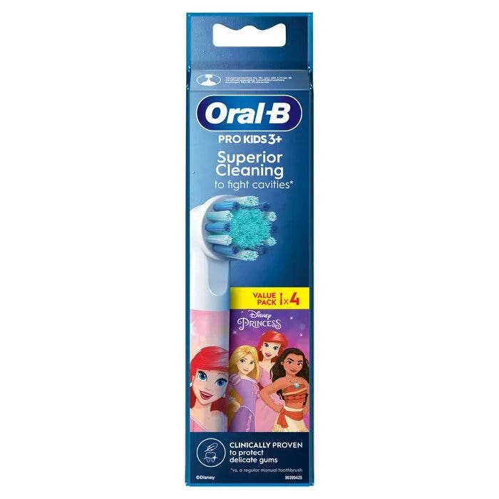 Oral-B Testine Di Ricambio Pro Kids Con Disney Cars o Principesse 4 Pezzi-7