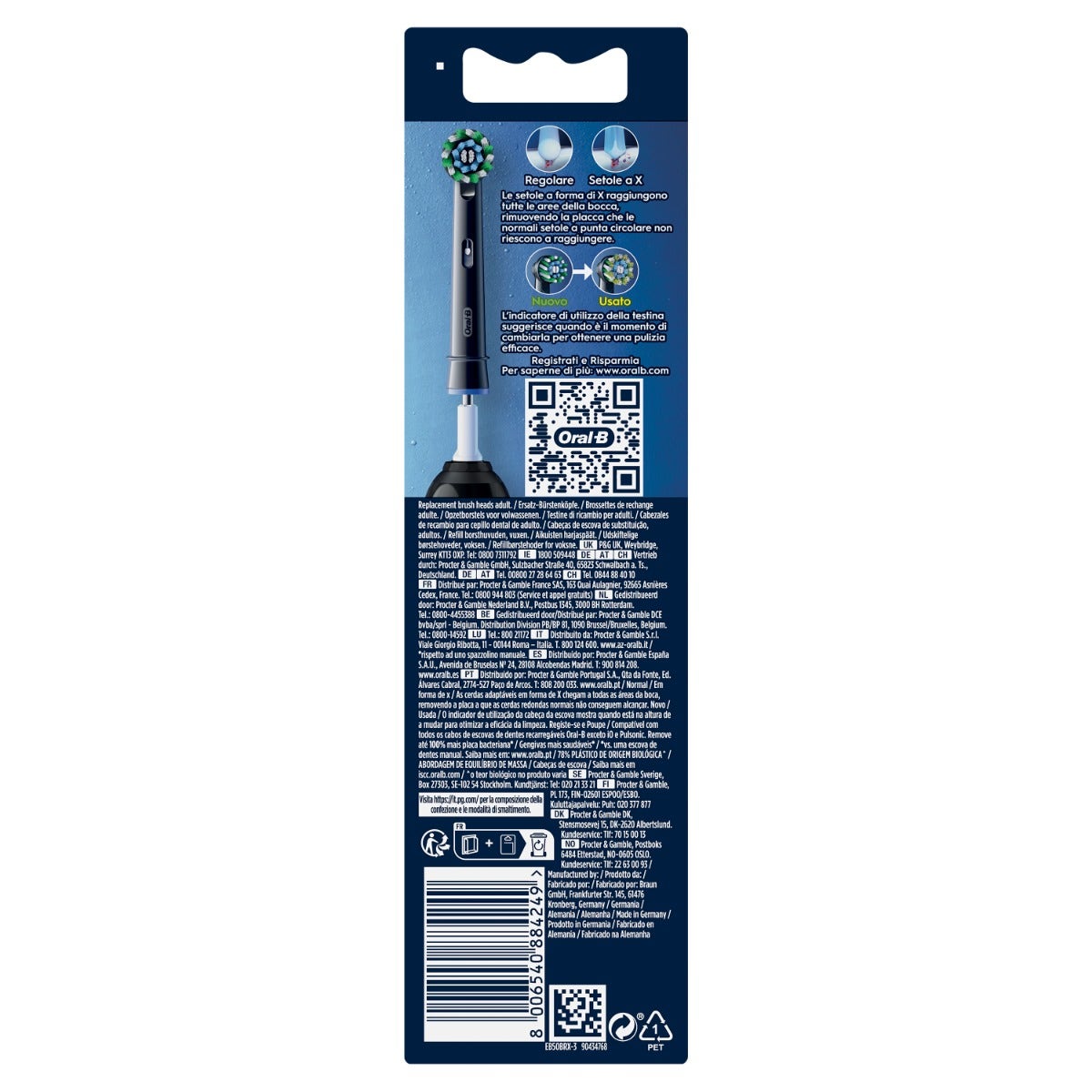 Oral-B Testine Di Ricambio Pro Cross Action Black 3 Pezzi-3