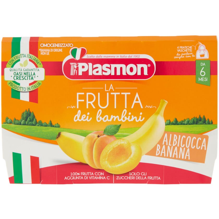 Plasmon Sapori Di Natura Omogeneizzato Albicocca/Banana 4x100g 6Mesi+  - 2