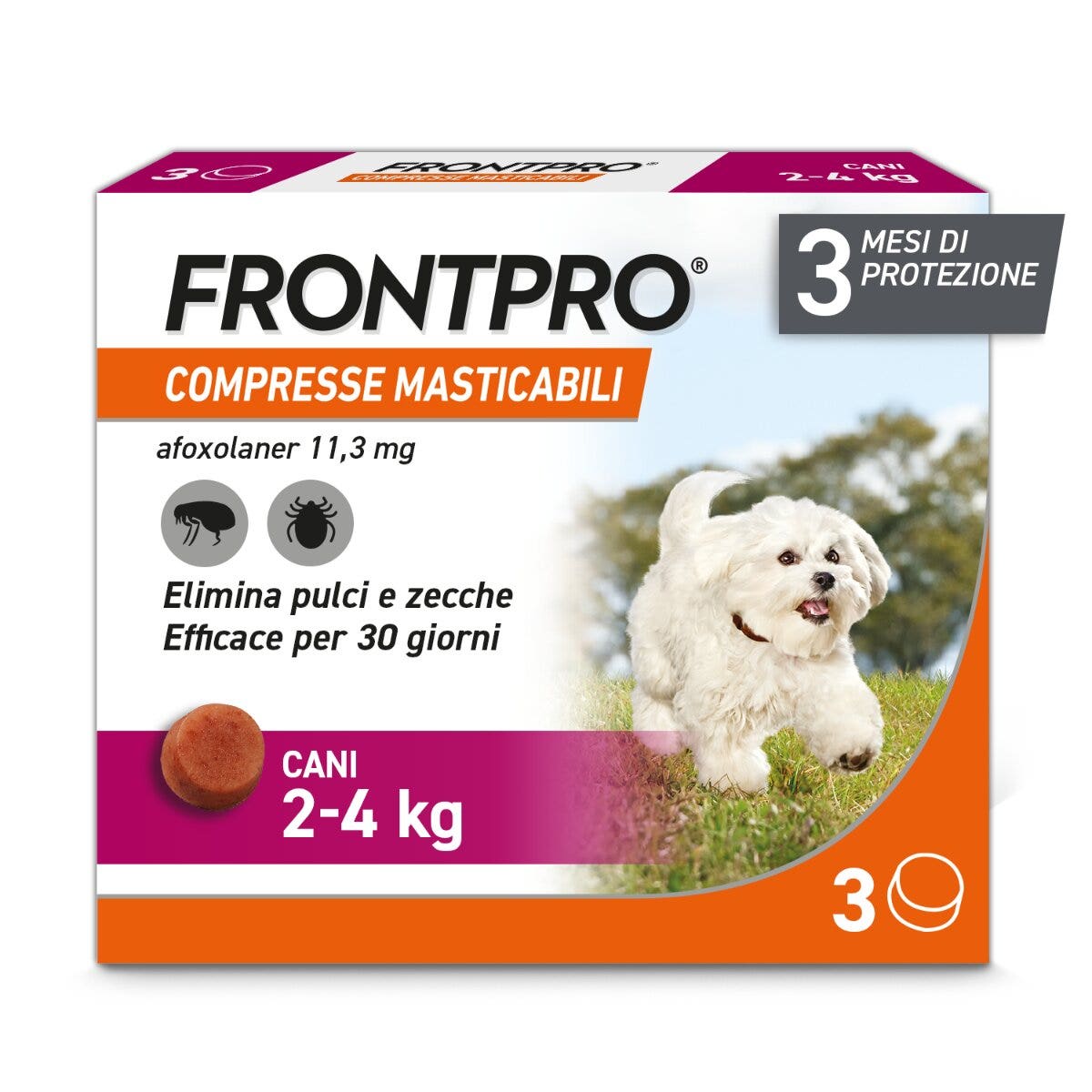 Frontpro Contro Pulci E Zecche 3 Compresse Masticabili Per Cani 2-4 Kg 11,3 Mg-3