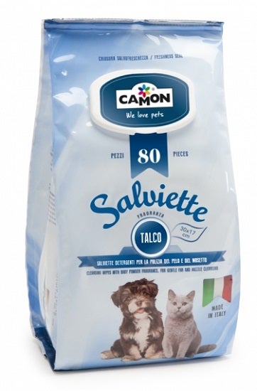 Camon Salviette Talco Per Cani/Gatti 80 Pezzi-1