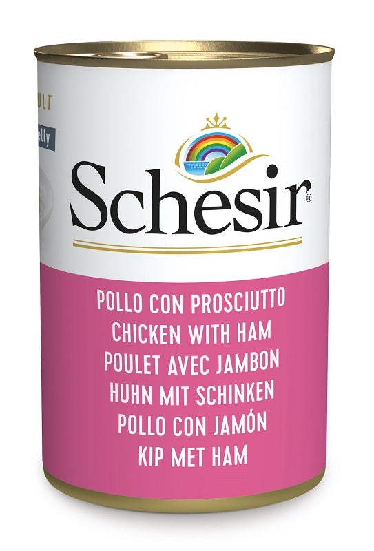 Schesir Filetti Di Pollo Con Prosciutto Cibo Umido Gatti Adulti Lattina 140g-1