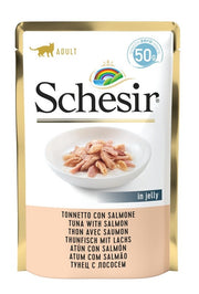 Schesir Tonnetto Con Salmone Cibo Umido Gatti Adulti Bustina 50g-1