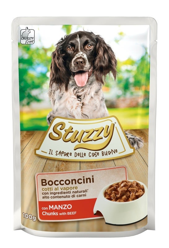 Stuzzy Bocconcini Con Manzo Cani Adulti Bustina 100g-1