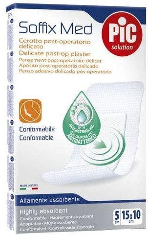 Pic Soffix Med Cerotto Antibatterico 10x15cm 5 Pezzi  - 1