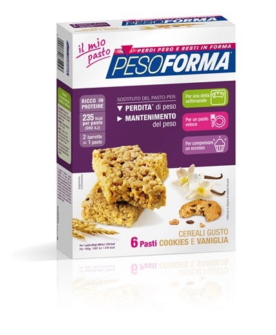 Pesoforma Barrette Cereali Gusto Cookies E Vaniglia 12 Barrette  - 1