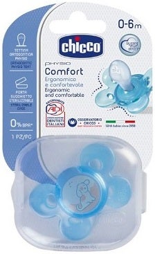 Chicco Succhietto Silicone Physio Comfort 0-6mesi Colore Azzurro  - 1