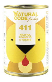 Natural Code For Dog 411 Anatra Coniglio e Patate 400g-1