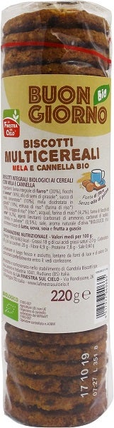 La Finestra Sul Cielo Biscotti Multicereali Bio Mela Cannella 220g  - 1