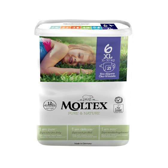 Moltex Pure & Nature Pannolini Taglia 6 XL 16-30 Kg 21 Pezzi  - 2