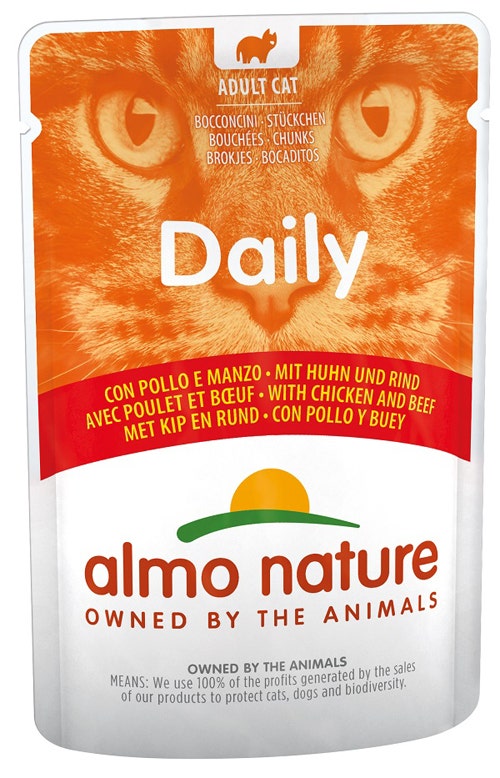 Almo Nature Daily Cibo Umido Pollo/Manzo Per Gatti Adulti 70g-1