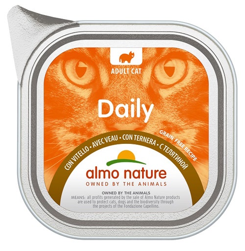 Almo Nature Daily Menu Cibo Umido Vitello Gatti Adulti Vaschetta 100g-1