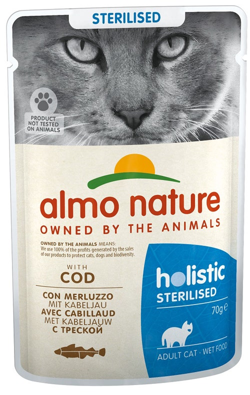 Almo Nature Sterilised Cibo Umido Merluzzo Per Gatti Adulti Sterilizzati Bustina 70g-1