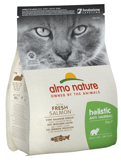 Almo Nature Anti Hairball Cibo Secco Con Salmone Per Gatti Adulti Sacco 2kg-1