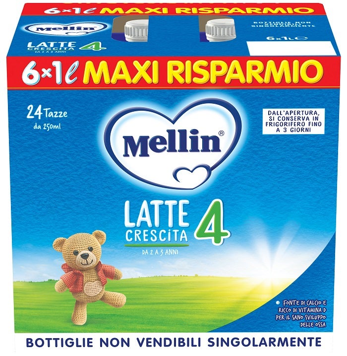 Mellin 4 Latte Di Crescita Liquido 6x1000ml 24Mesi+-1