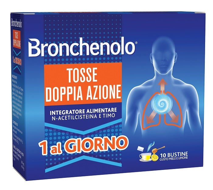 Bronchenolo Tosse Doppia Azione Gusto Miele E Limone 10 Bustine - 1