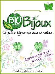 Orecchino Bioetic Bijoux Cuore Swarovski 6×6,6mm Peridot  - 1